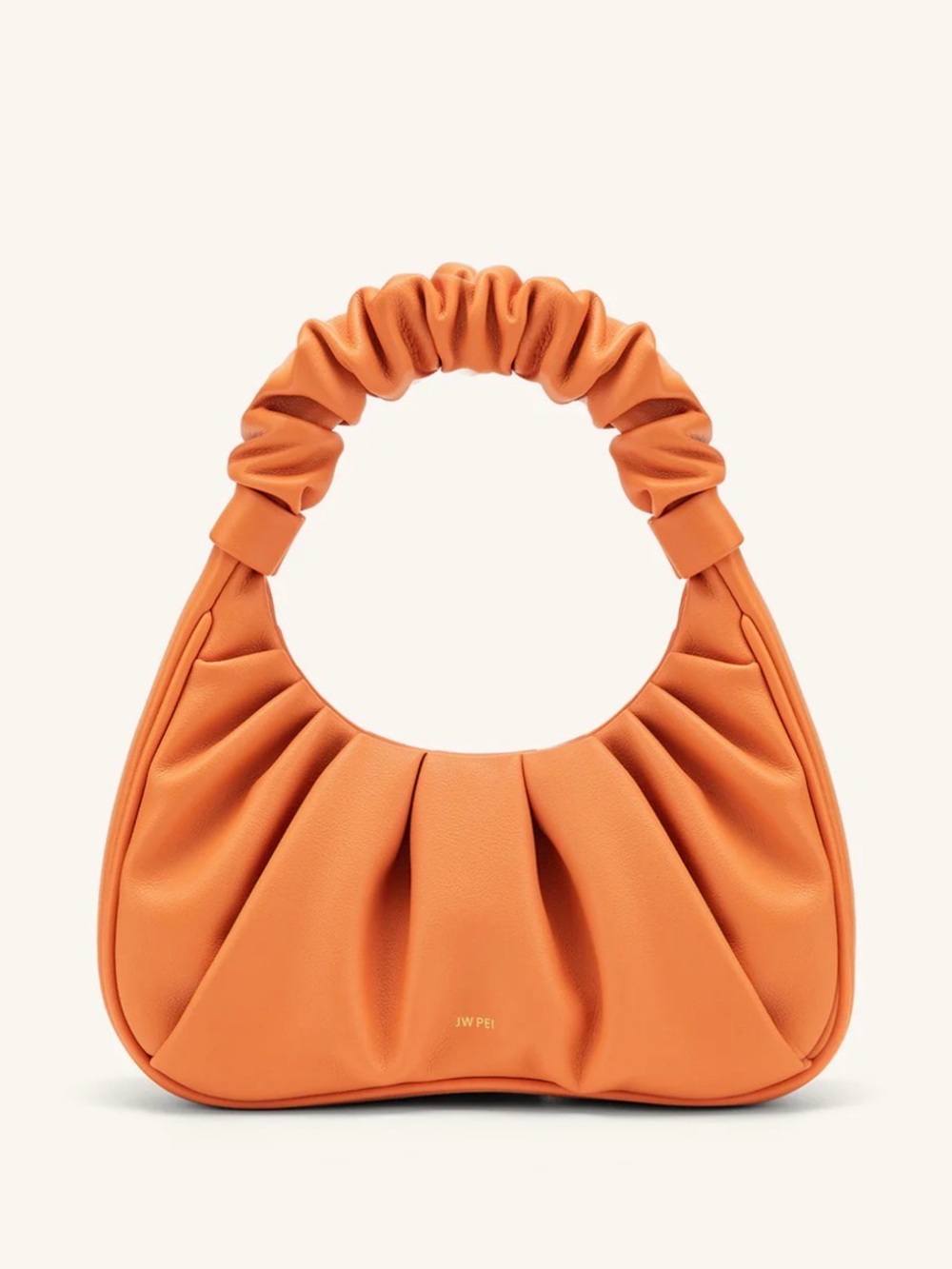 JW PEI Gabbi Orange Ruched Handle Bag